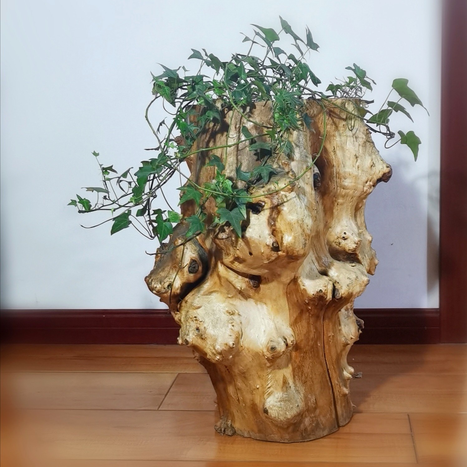 旧藏满树瘤随型崖柏木桩笔筒