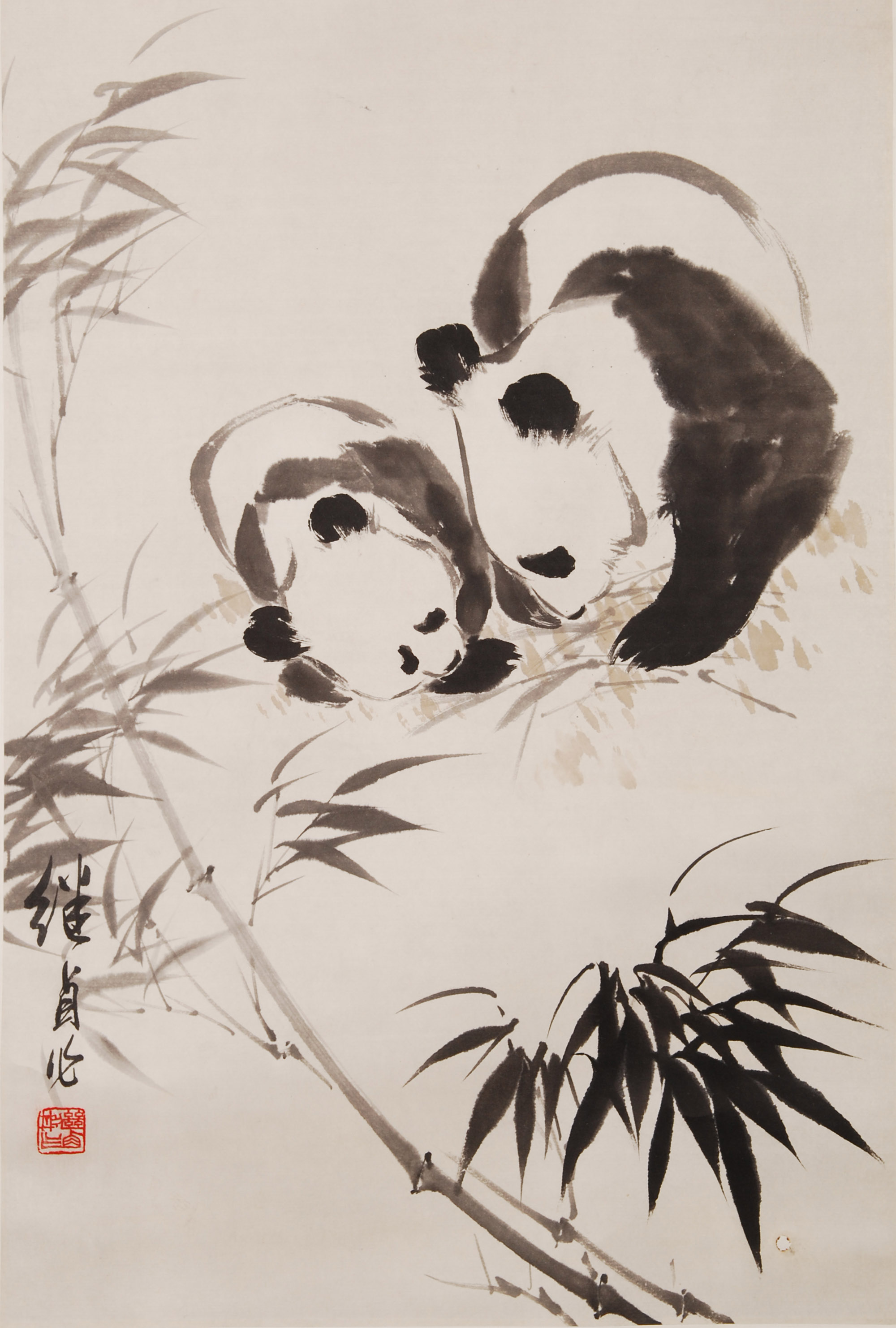 大熊猫的资料中国画图片
