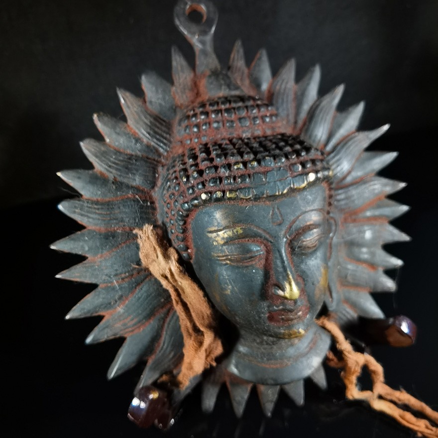 qp101纯铜撒朱砂释迦摩尼佛祖面具